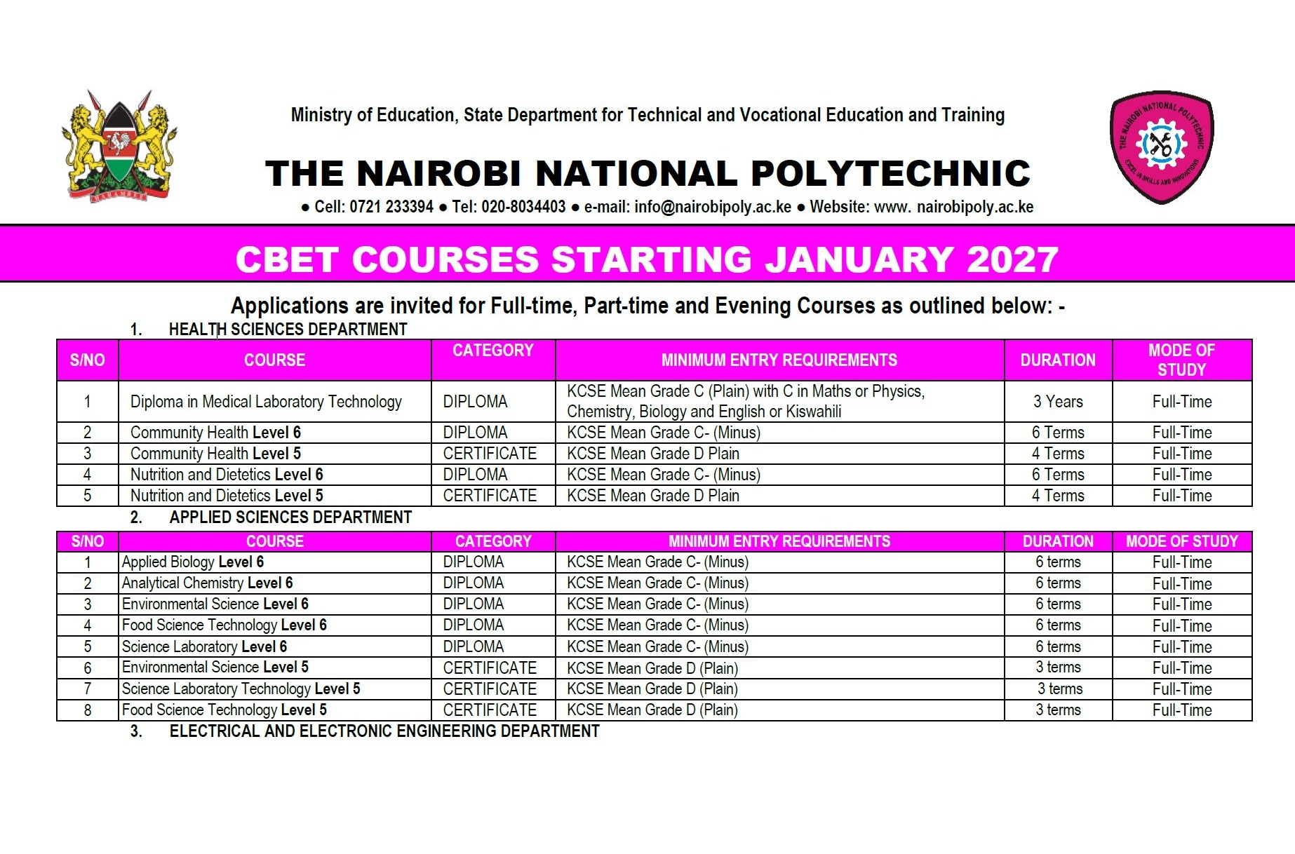 Application for Jan 2027 intake Application for Jan 2027 intake